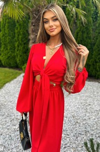 Zestaw Fame Icon boho długi czerwony