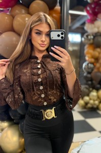Bluzka koronkowa MUSA czekolada LA DIVA